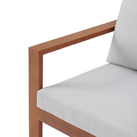 Alaterre Furniture Weston Eucalyptus Wood Outdoor Chair with Gray Cushions ANWT01EBO